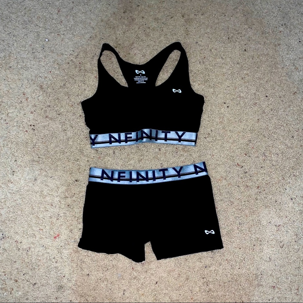 Nfinity sports bra and short set